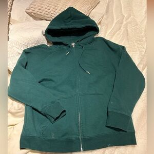 Garage Teal Zip-Up Hoodie